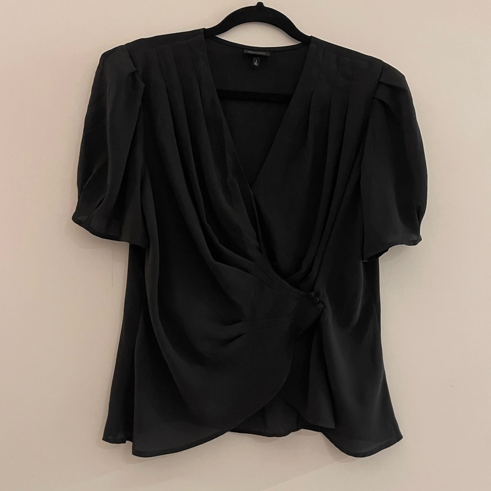 Sexy black wrap blouse